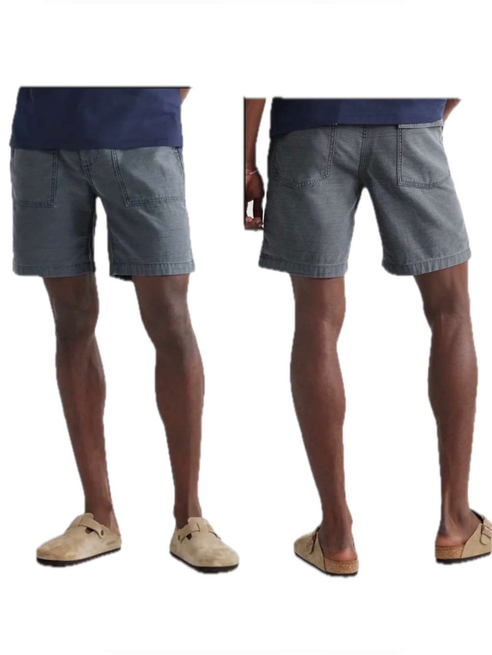 Outerknown Voyager Utility Shorts Mens 33 Blue Organic Cotton Canvas Rugged Gorp